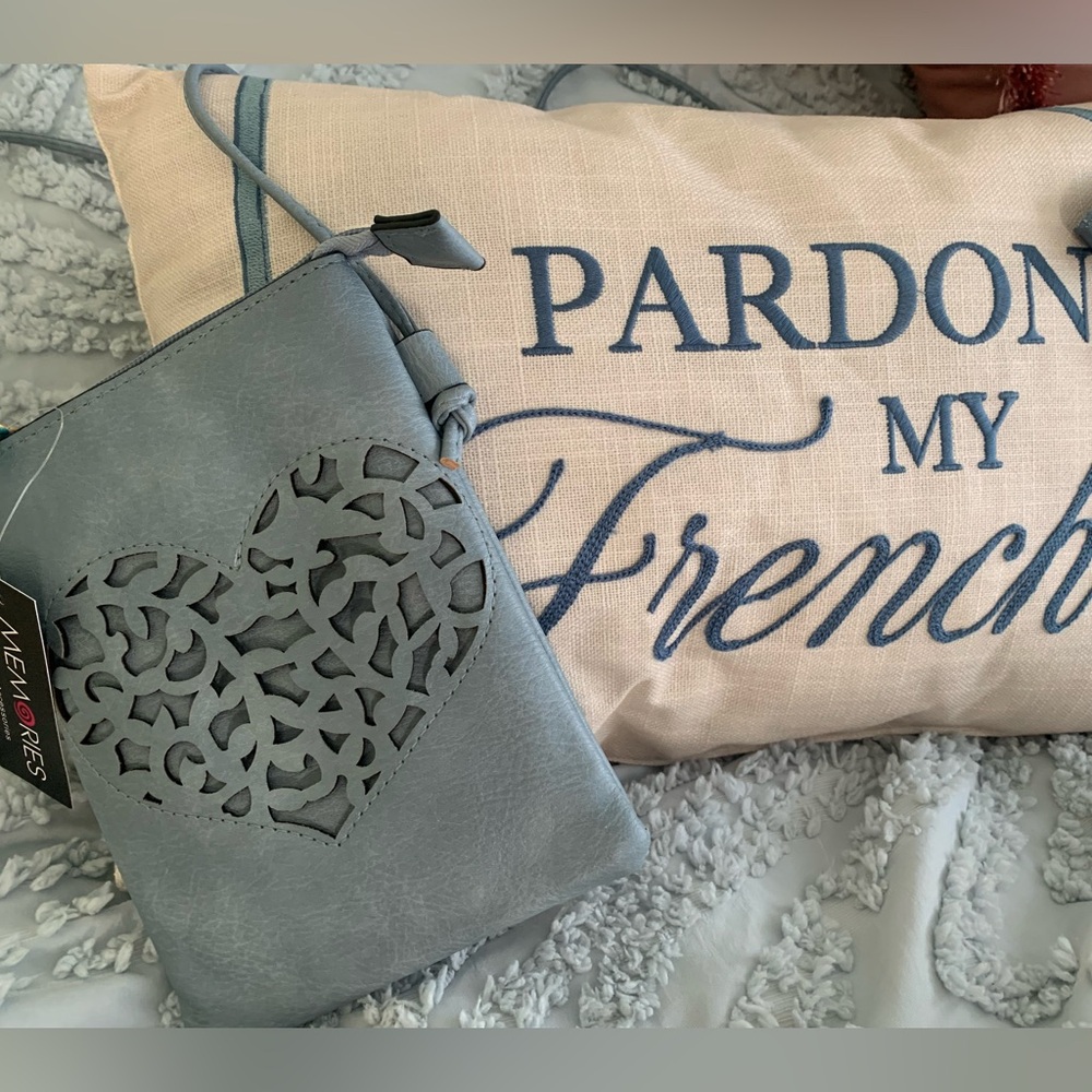 Heart laser cut Cross-body Cellphone bag- great for Valentines day outfit!!